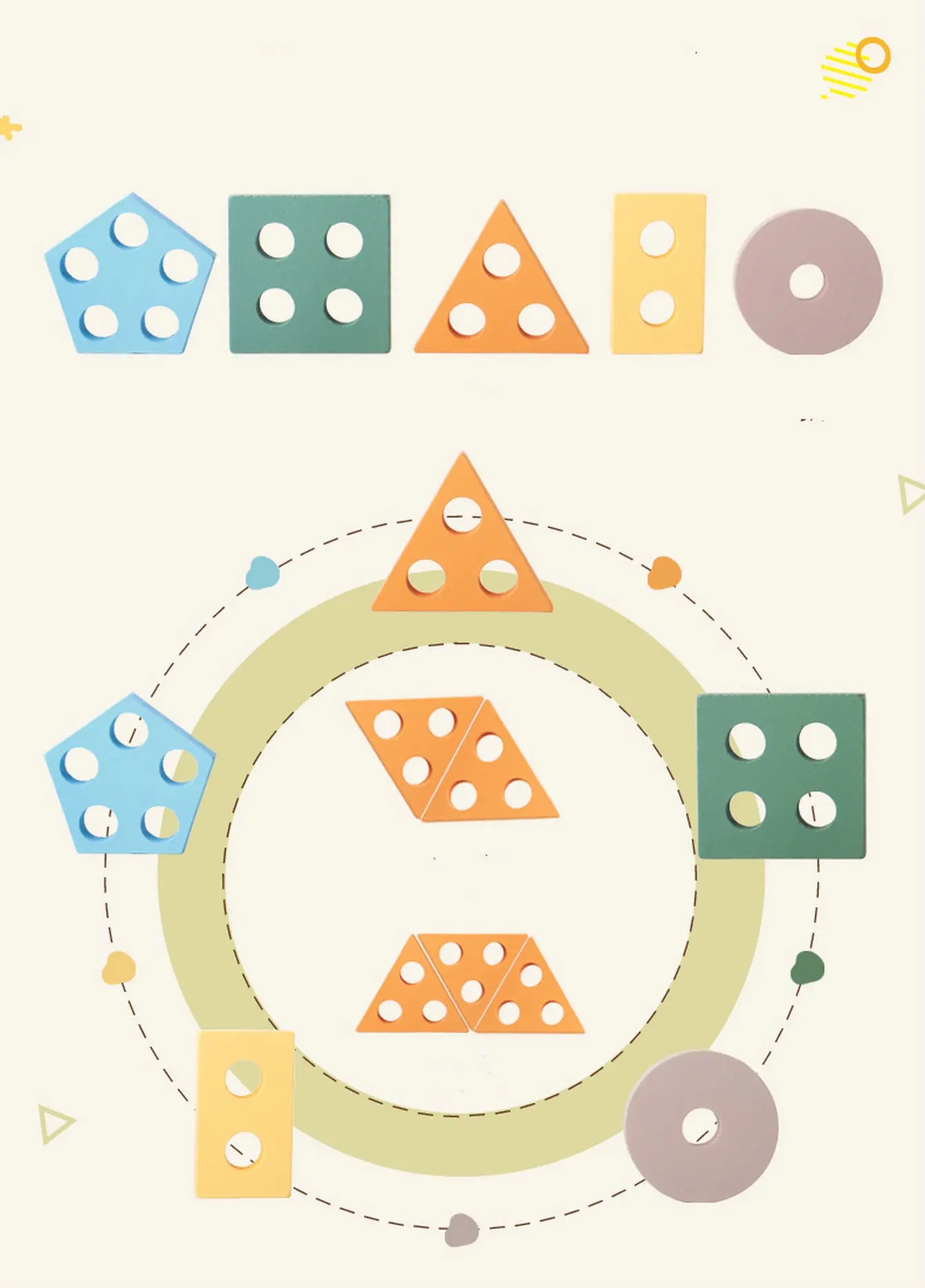 Wooden Geometric Shape Sorter Board