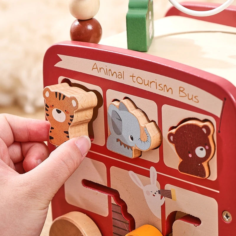 Wooden Multi-functional Bus Toy