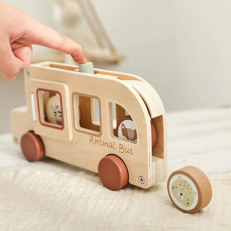 Wooden Montessori Bus Toy