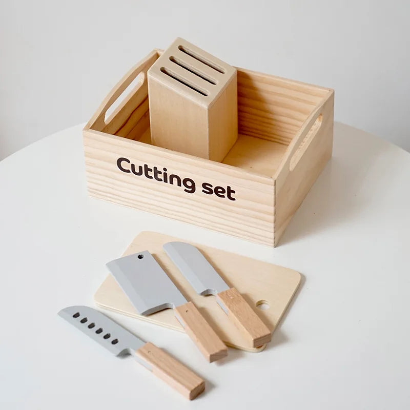 Wooden Pretend Kitchen Cutting Set