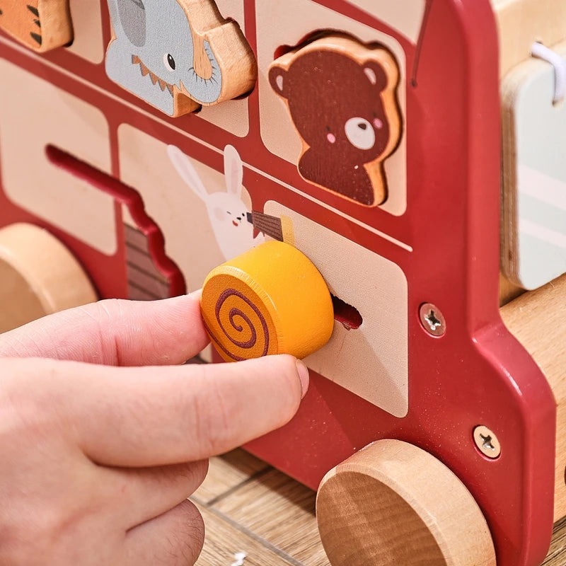 Wooden Multi-functional Bus Toy
