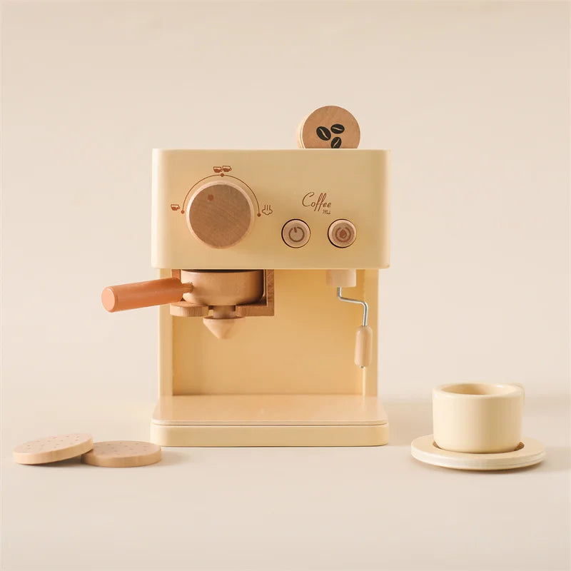 Wooden Coffee Machine Play Set