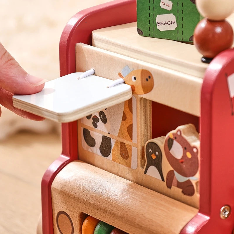 Wooden Multi-functional Bus Toy
