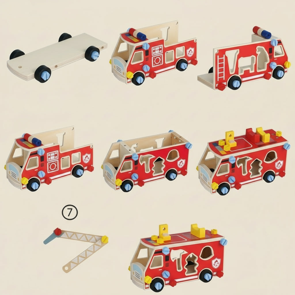 Wooden Fire Engine Activity Truck