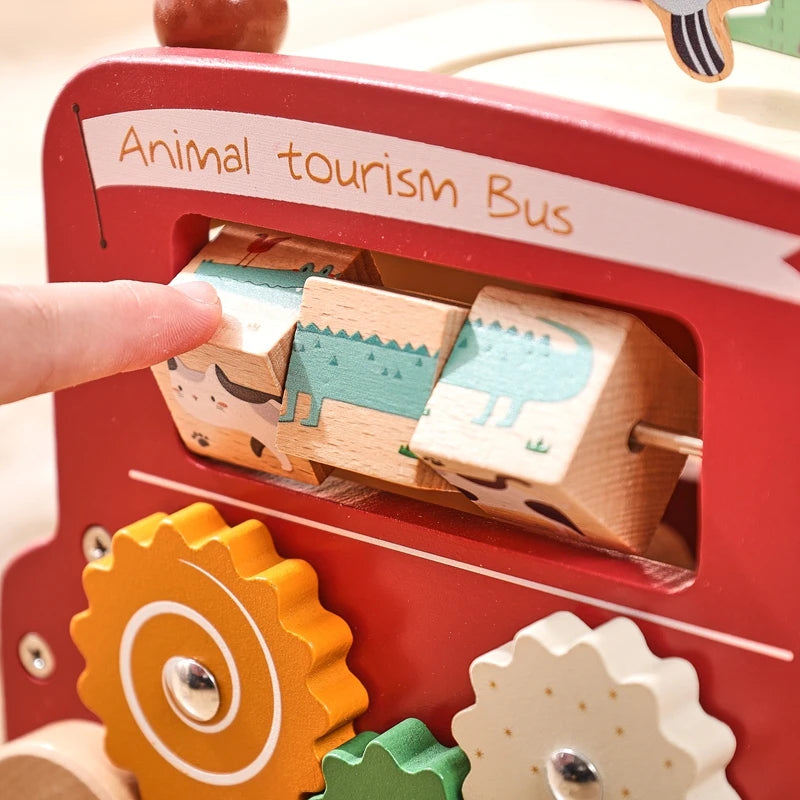 Wooden Multi-functional Bus Toy