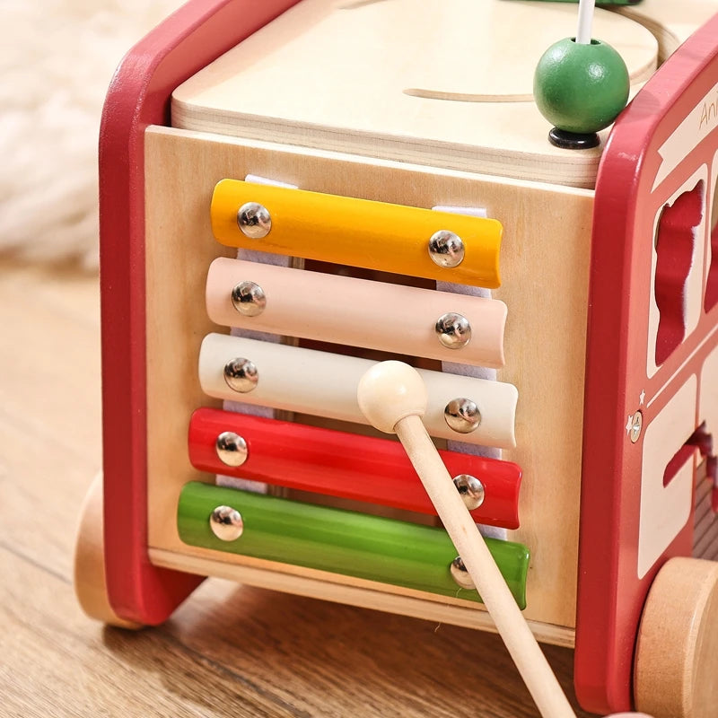 Wooden Multi-functional Bus Toy