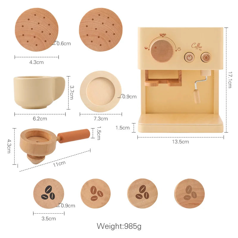 Wooden Coffee Machine Play Set
