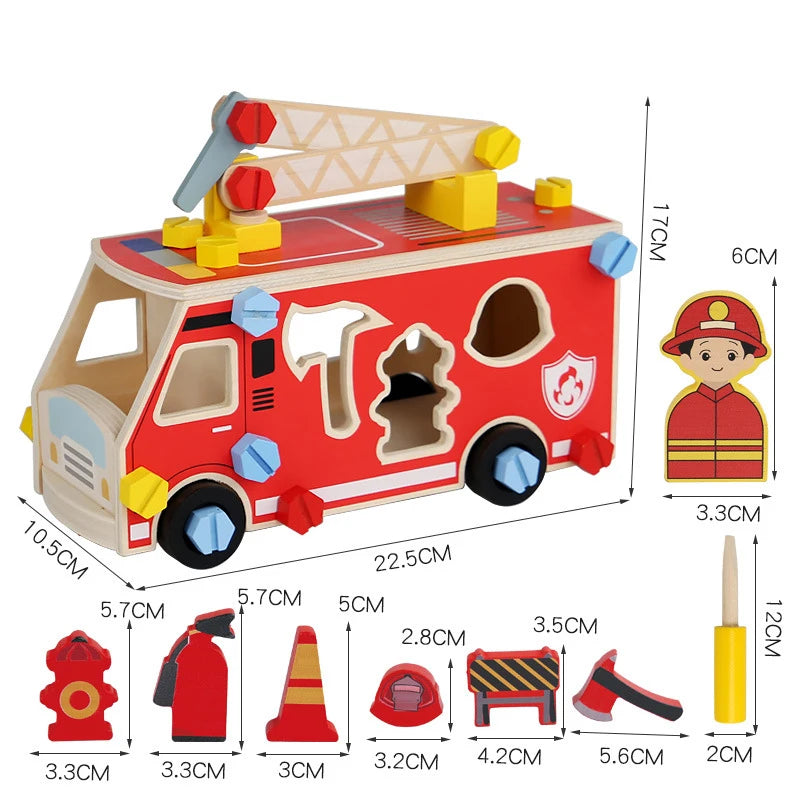 Wooden Fire Engine Activity Truck