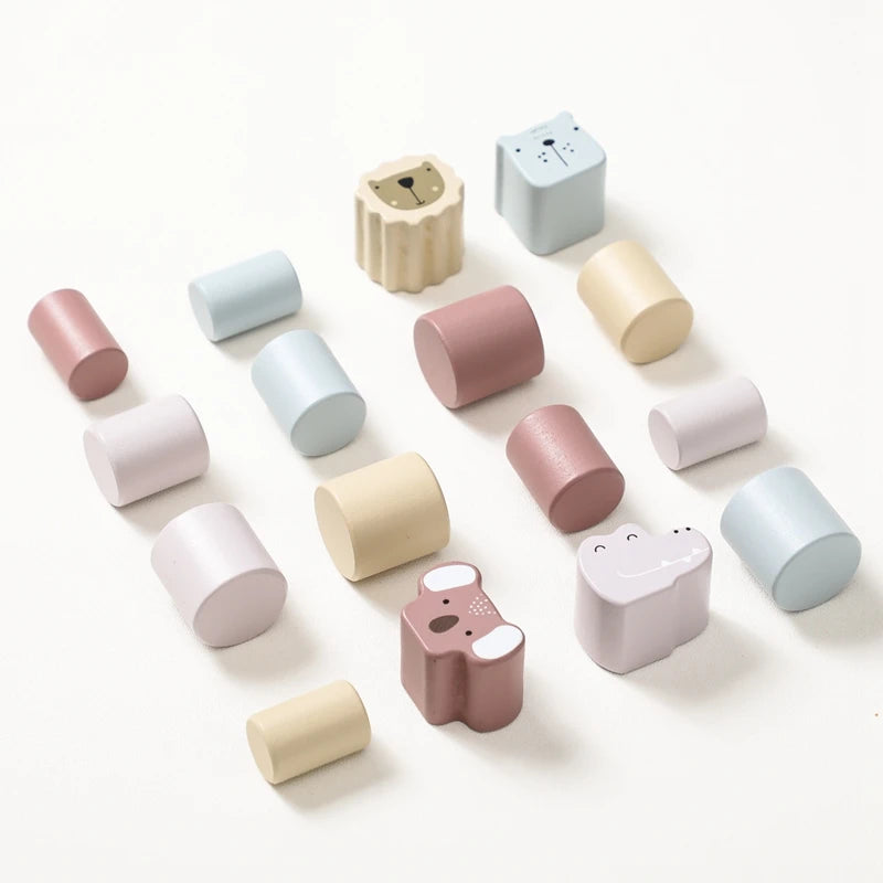 Wooden Animal Rainbow Stacking Set