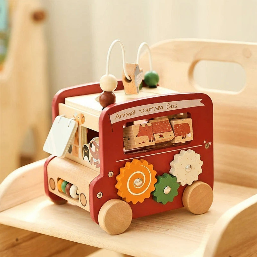 Wooden Multi-functional Bus Toy