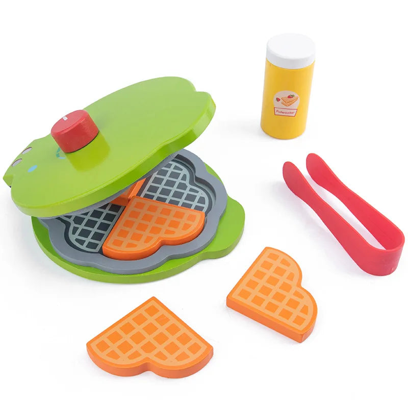 Wooden Kitchen Waffle Maker Set