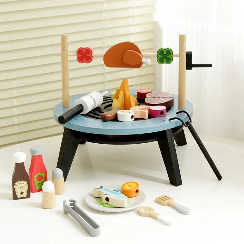 Wooden BBQ Grill Play Set