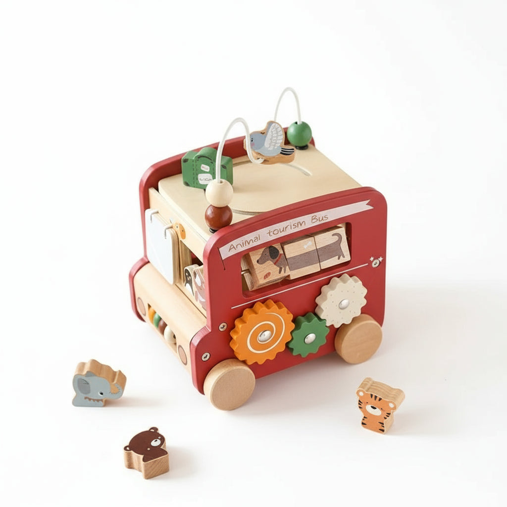 Wooden Multi-functional Bus Toy