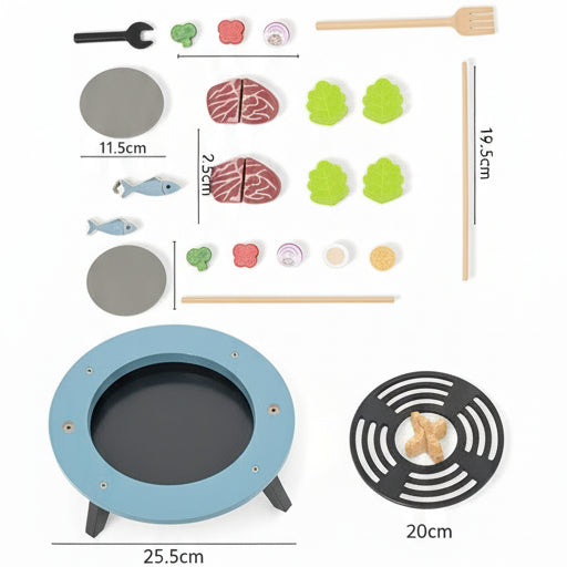 Wooden BBQ Grill Play Set