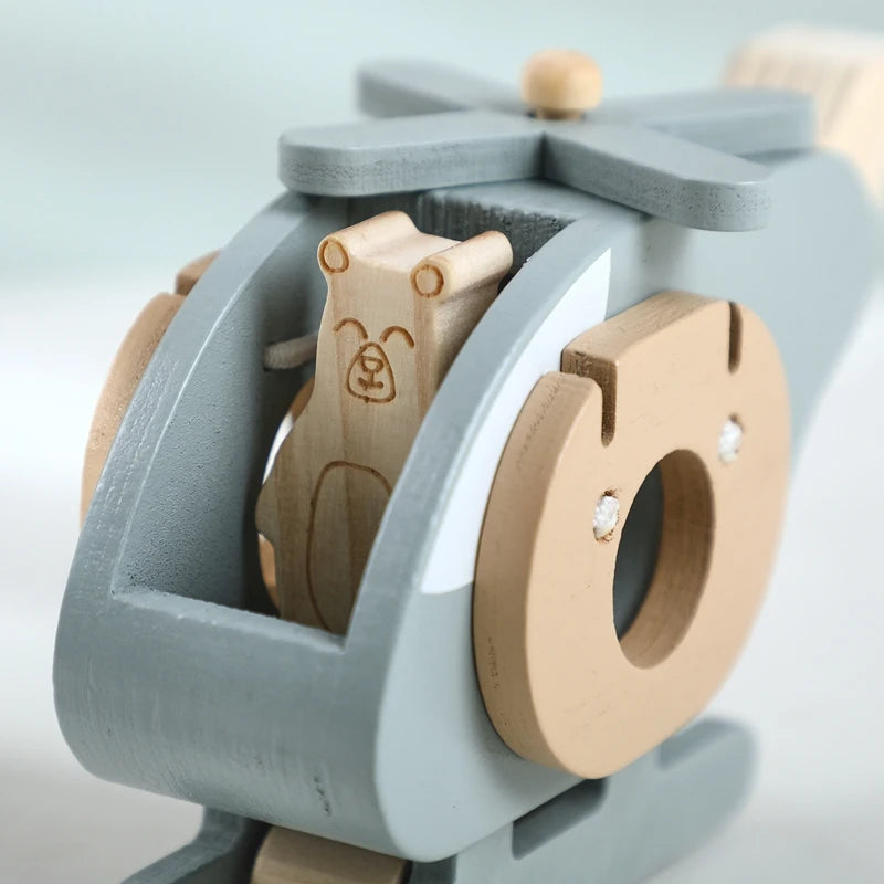 Wooden Animal Helicopter Toy