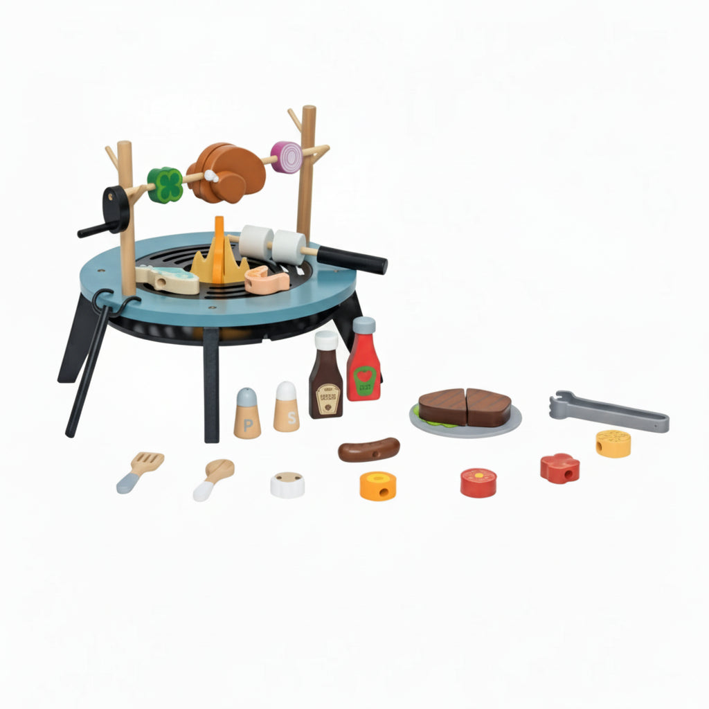 Wooden BBQ Grill Play Set